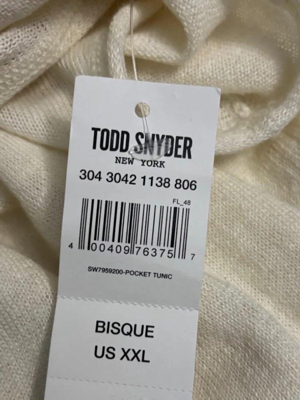 Todd Snyder Textured Linen Crew Sweater Size XXL Bisque NWT 198 - Picture 4 of 11